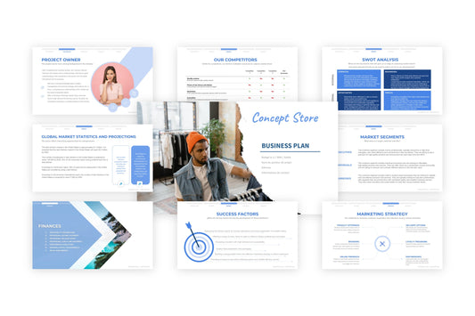 A free sample of a concept store project presentation