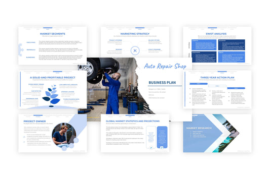 A free sample of an auto repair shop project presentation