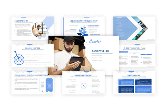 A free sample of a courier services project presentation