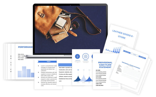 What is the customer acquisition cost for a leather goods e-store?