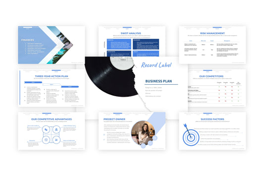 A free sample of a record label project presentation