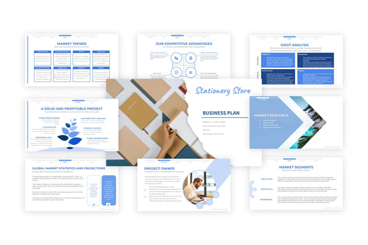 A free sample of a stationery store project presentation